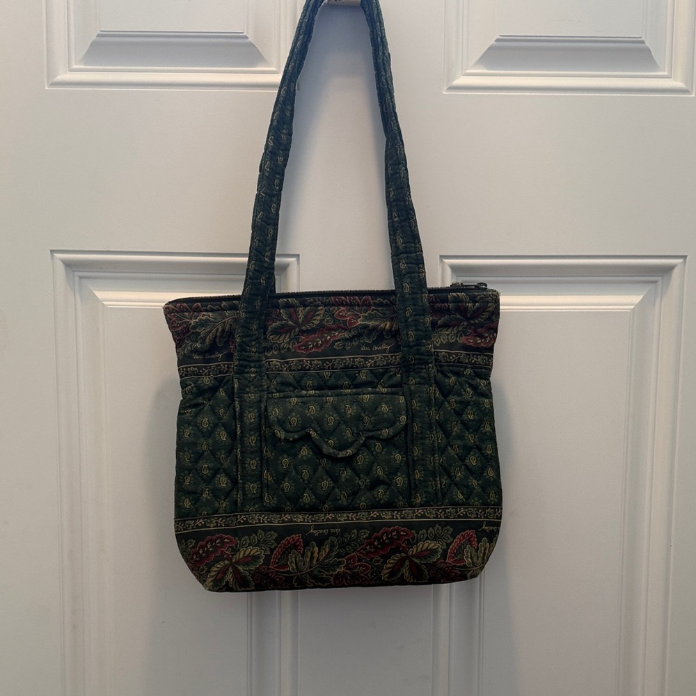 Vera Bradley Quilted Green and Brown Tote Bag